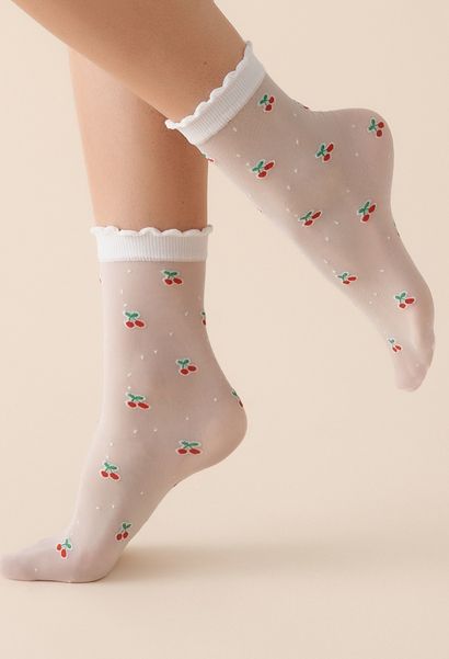 Gabriella Very Cherry Socks bianco