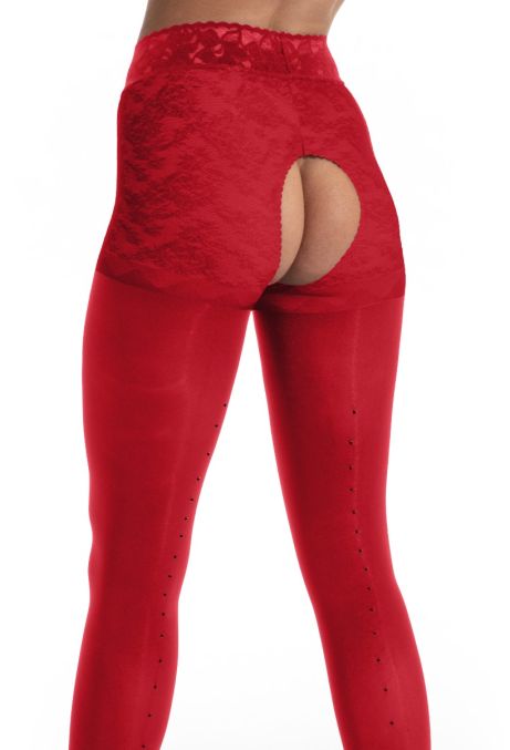 Amour Black Diamond Red 80/30 DEN offene Strumpfhose 