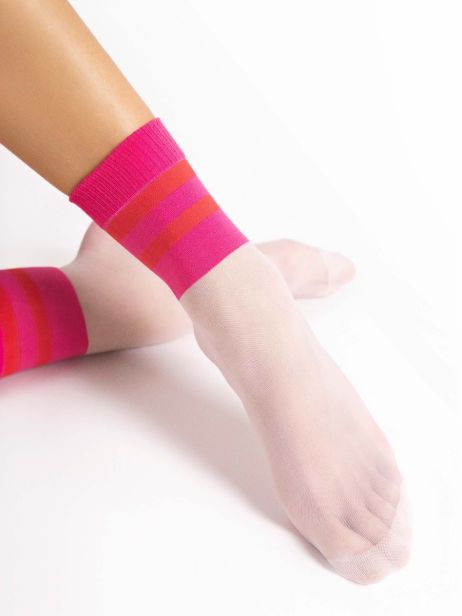 Fiore Dash Pink/White Socken