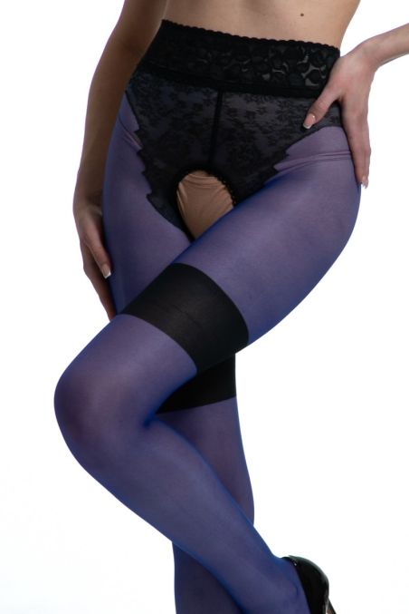 Amour Diva Very Peri 30 DEN offene Strumpfhose