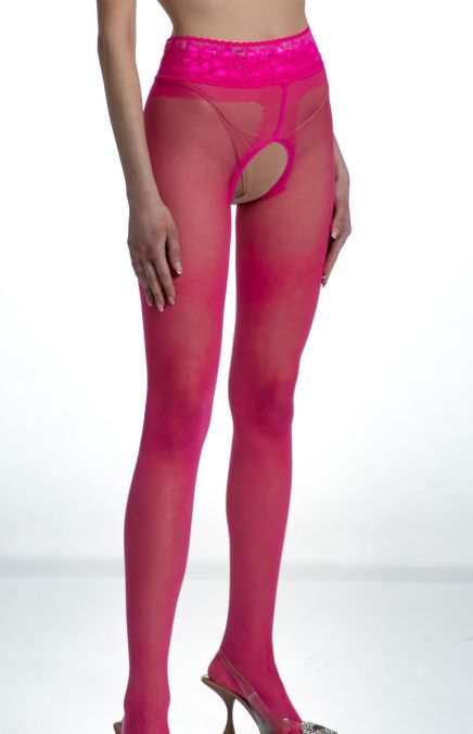 Amour Hip Lace 30 DEN Magenta offene Strumpfhose