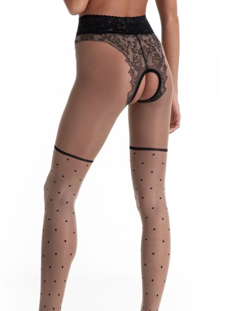 Amour Lolita Beige 30 DEN offene Strumpfhose