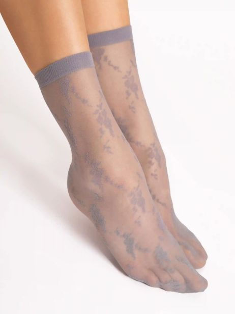 Fiore Rosa Light Grey Socken